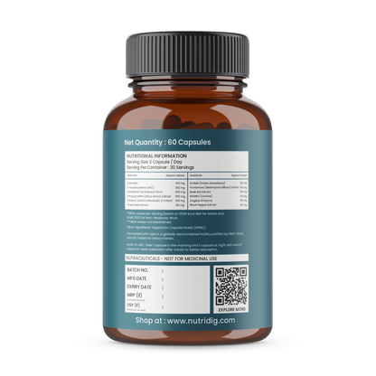 Nutridig® Lung Detox & Recovery | Potent & Safe Supplement - 60 Capsules