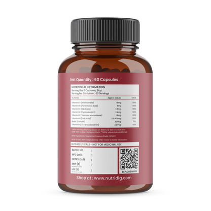B-Complex Capsules - Advanced Vitamin B Support for Everyday Wellness | 60 Capsules