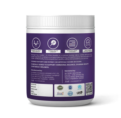 Nutridig® Myo-Inositol & D-Chiro Inositol Powder – 40:1 Ratio | PCOS, Hormonal Balance & Welless - 250gm