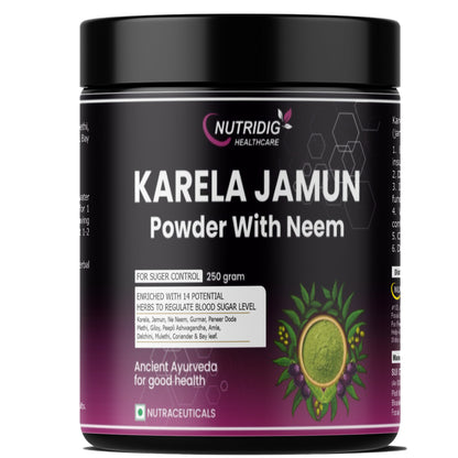 Karela Jamun Powder With Neem - Diabetes Management Herbal Powder