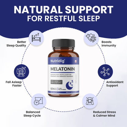 Melatonin 5mg Softgels - With Valerian & Vitamin B6 | 60 Softgel Capsules
