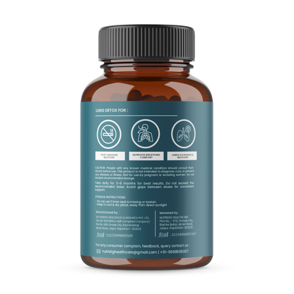 Nutridig® Lung Detox & Recovery | Potent & Safe Supplement - 60 Capsules