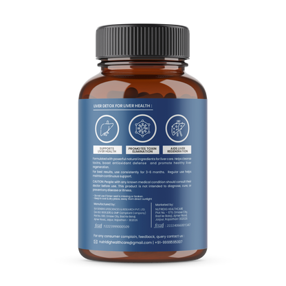 Liver Detox & Support  | High Potency Herbal Blend with Milk Thistle - 60 Capsules