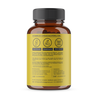 Vitamin D3 5000 IU (Vegan, Lichen-Derived) | 60 Capsules